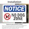 Signmission No Dog Zone Sign With Symbol, 5 in W x Rectangle, Vinyl Decal OS-2PACK-NS-D-35-L-14487 - alternate 2